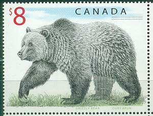 Канада, 1997,  8 $ медведь, 1 марка